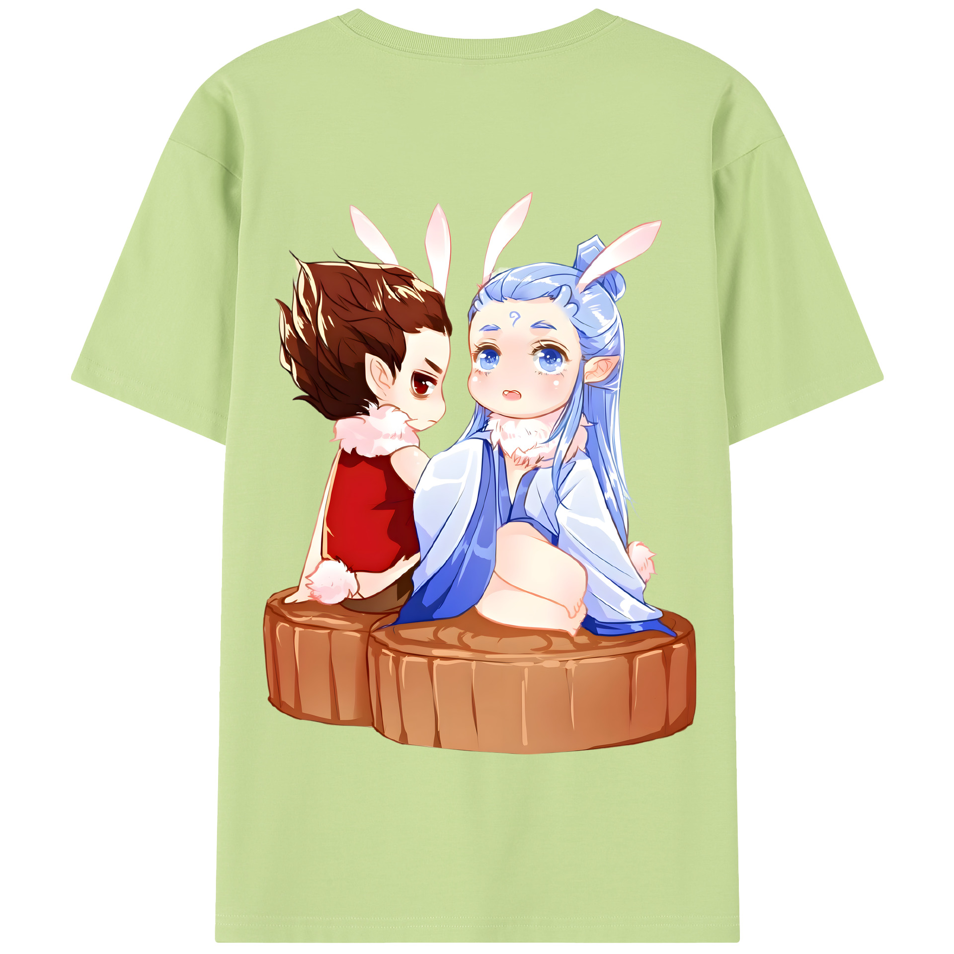 （画像用） Ne Zha 2 ナタ 魔童の大暴れ 綿100％半袖Tシャツ（背面プリント）